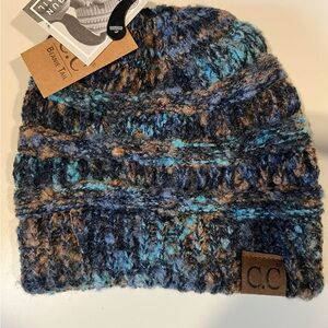 C.C Blue and Brown Knit Beanie